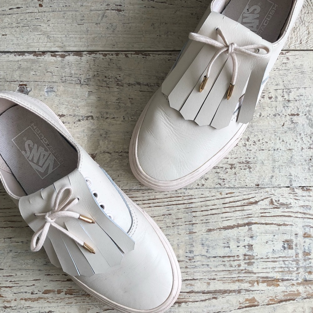 Vans Light Pink Fringe Shoes